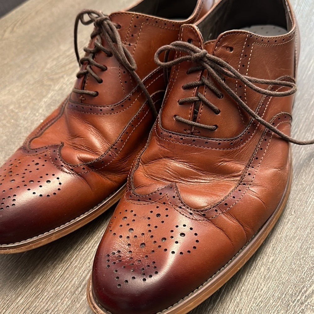 STACY ADAMS MENS BROWN DRESS SHOES - Size 13 - Picture 3 of 5